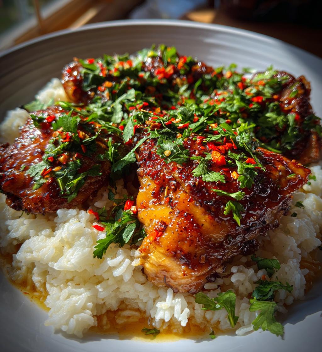 spicy maple chicken coconut rice