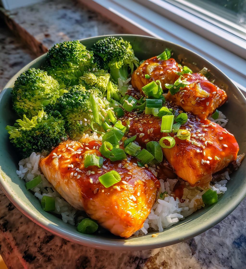 sriracha honey salmon bowls - detail 1