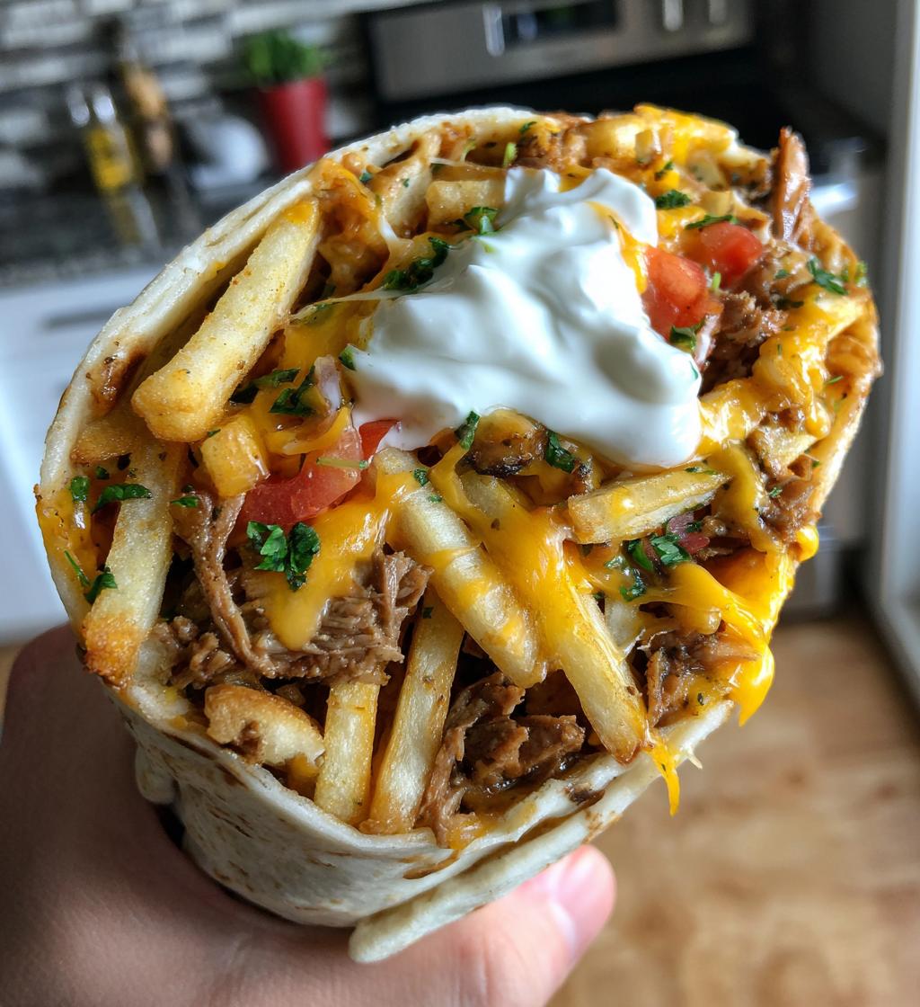 steak cheese dirty fry burrito - detail 1