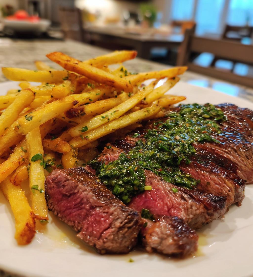 steak frites with chimichurri