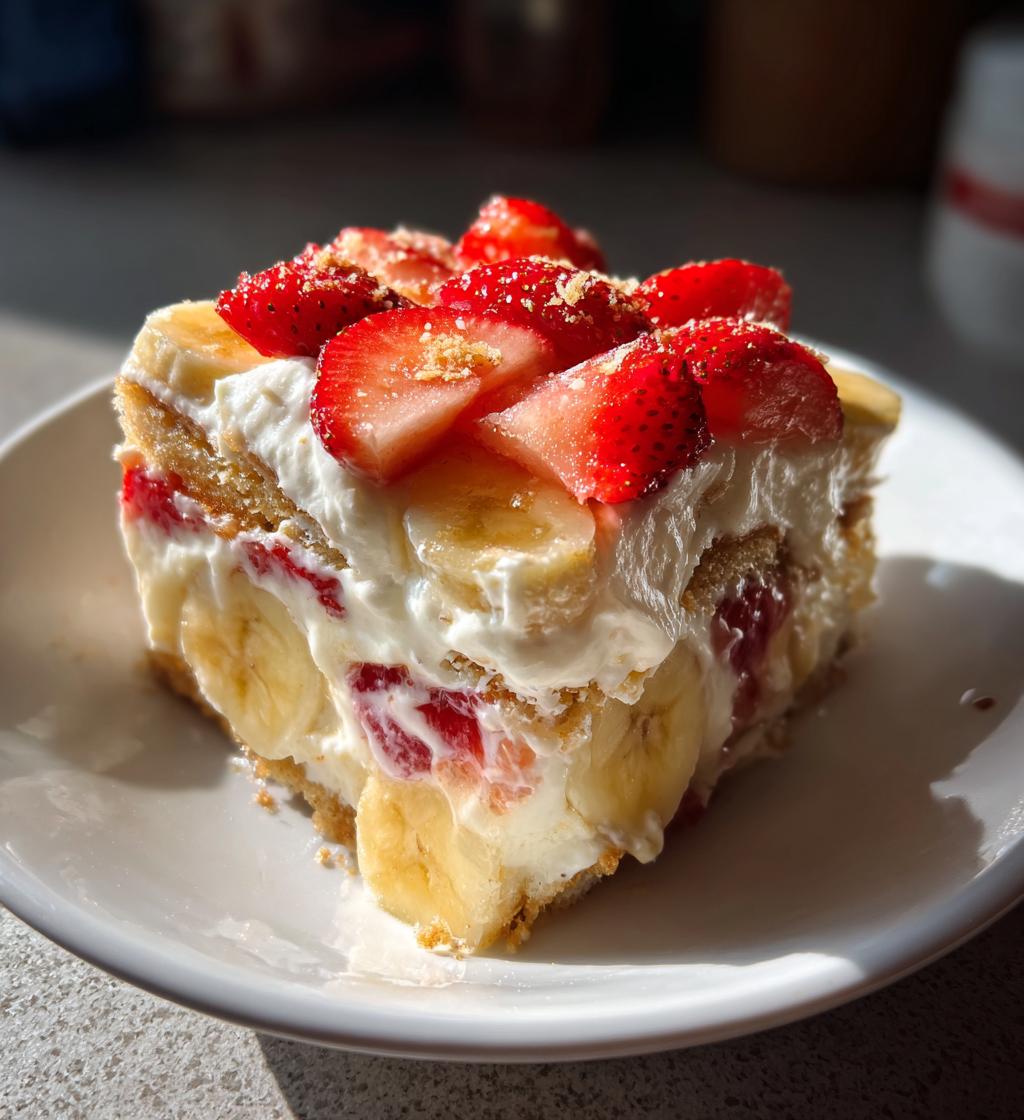 strawberry banana pudding - detail 1