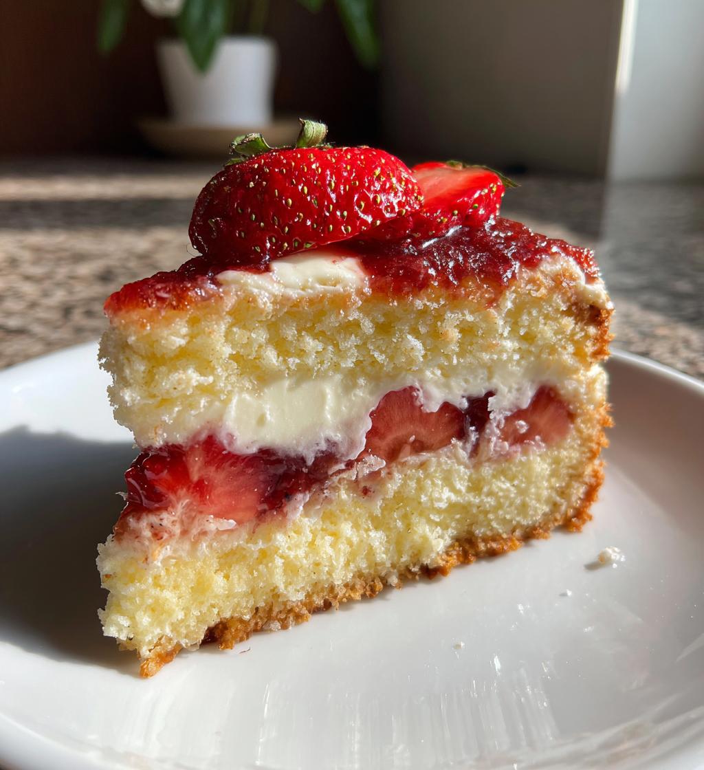 strawberry cheesecake poke cake - detail 1