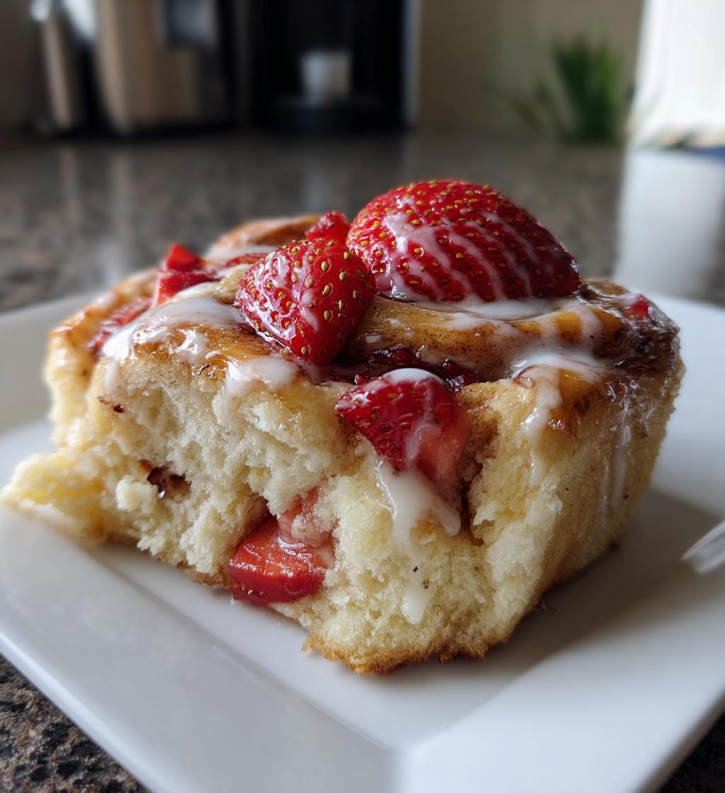 strawberry cinnamon rolls - detail 1
