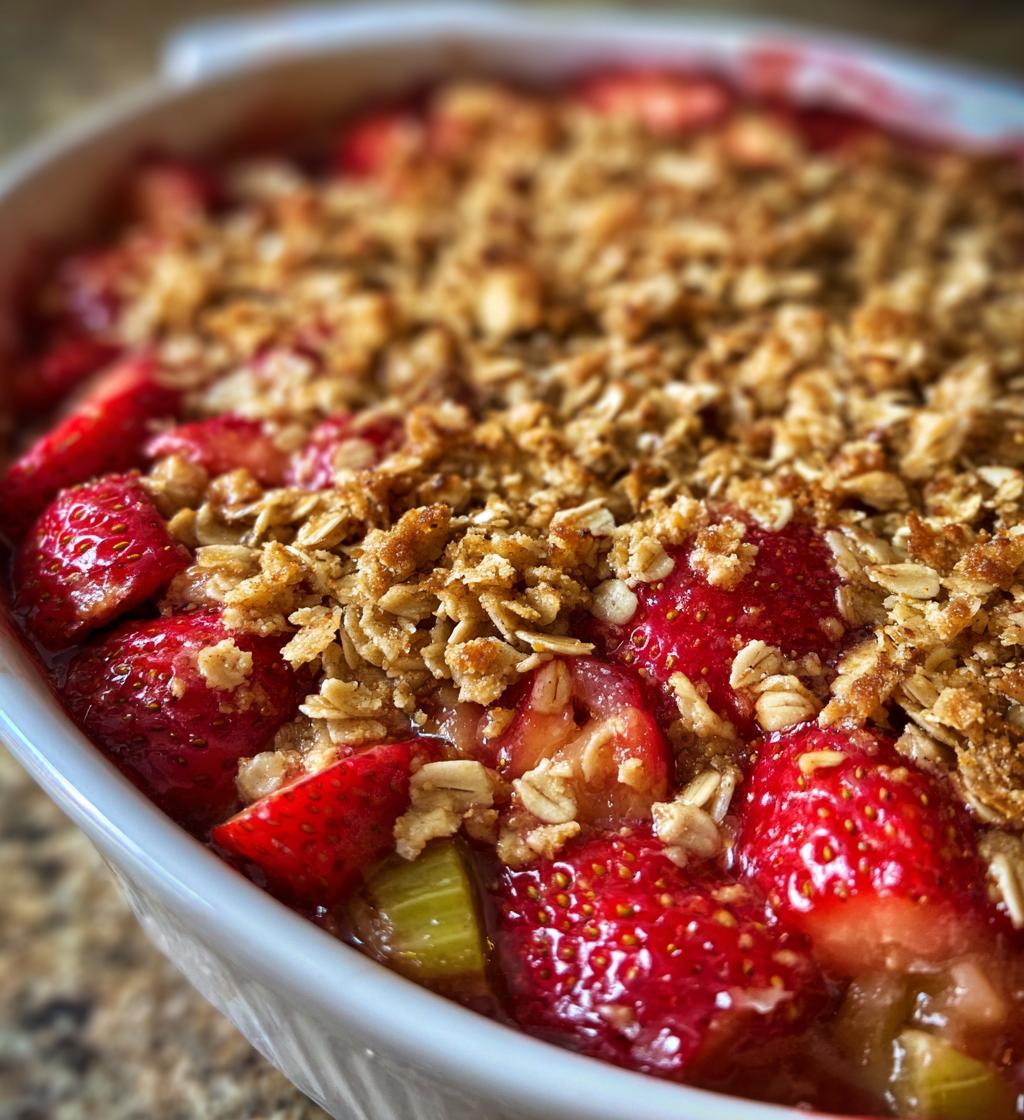 strawberry rhubarb crisp - detail 1