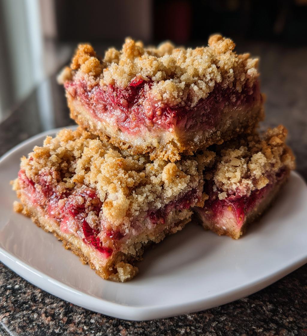 strawberry rhubarb crumb bars
