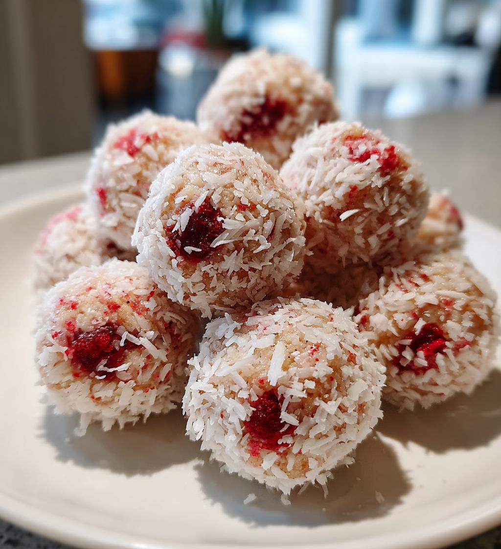strawberry shortcake energy bites - detail 1
