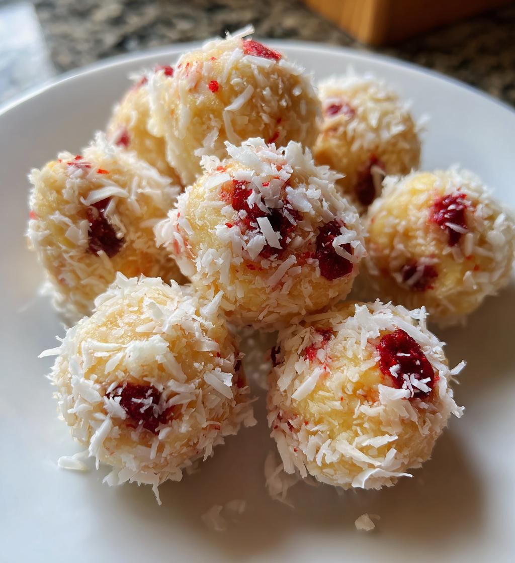 strawberry shortcake energy bites