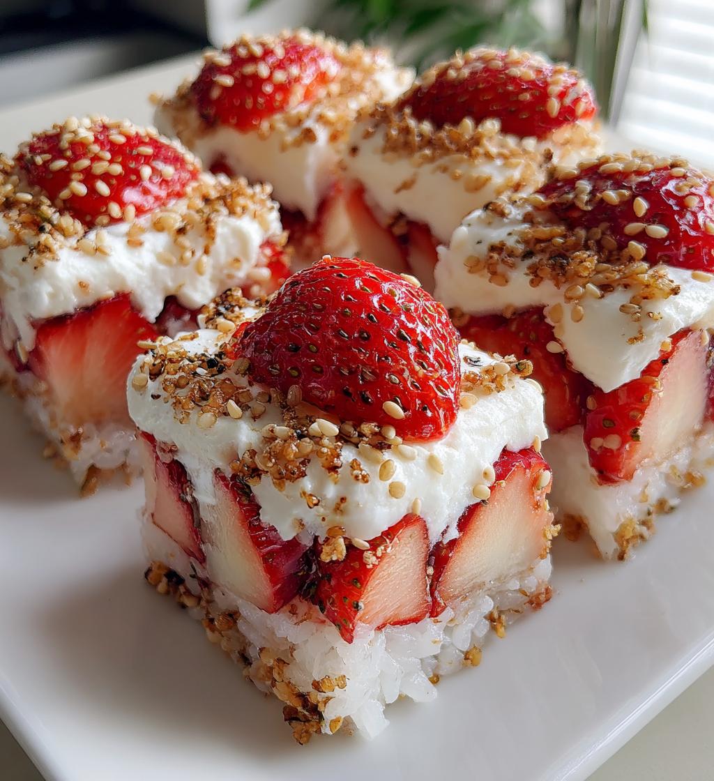 strawberry shortcake sushi - detail 1