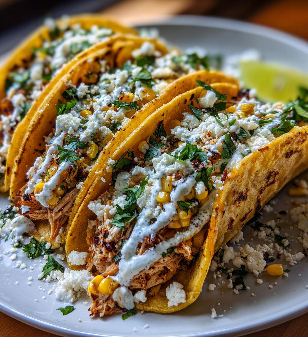 street corn chicken tacos