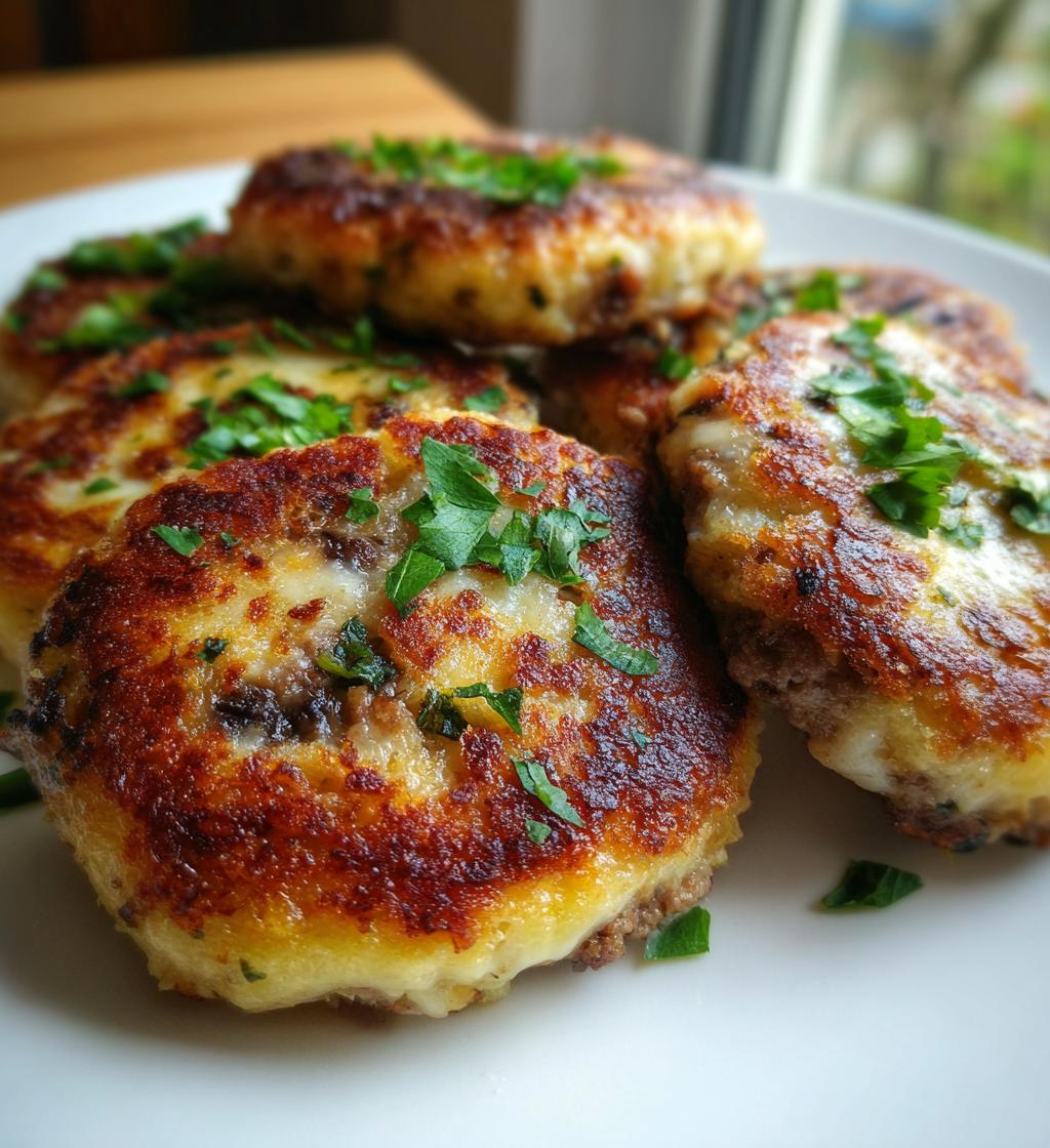 stuffed potato cakes meat mushrooms - detail 1