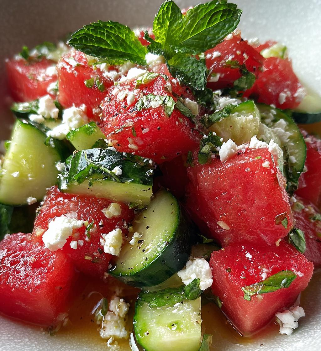 summer perfect watermelon cucumber salad