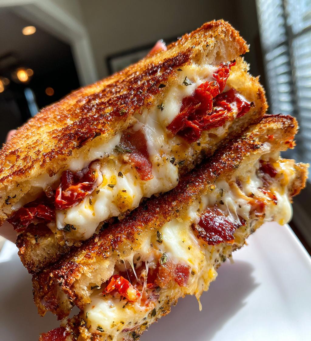 sun dried tomato bacon pesto grilled cheese - detail 1