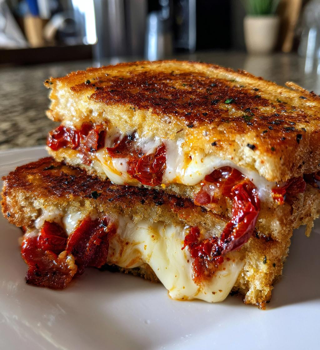 sun dried tomato bacon pesto grilled cheese