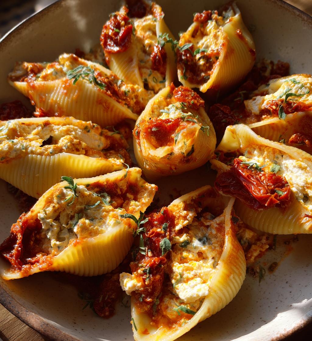 sun dried tomato ricotta stuffed shells