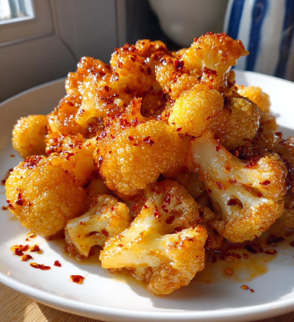sweet and spicy baked cauliflower - detail 1