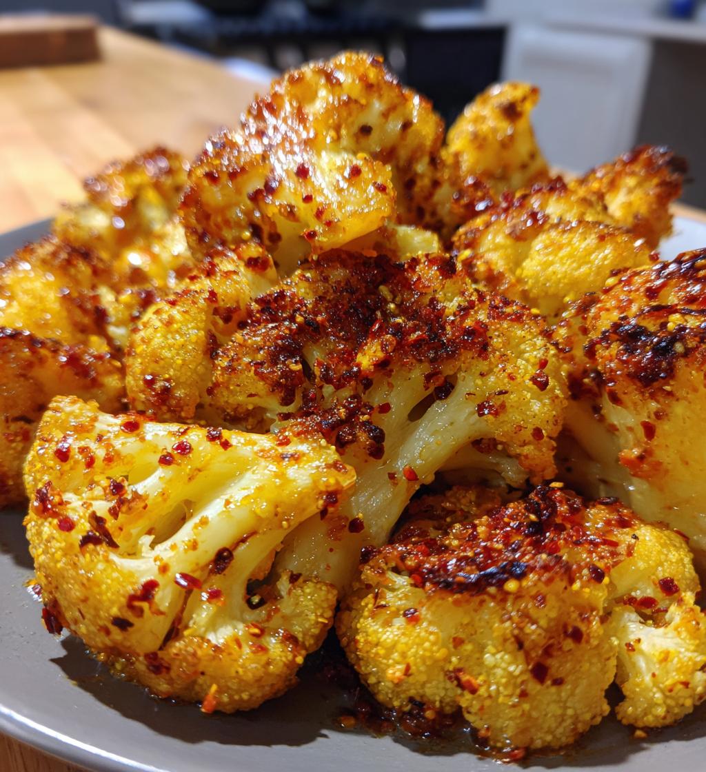 sweet and spicy baked cauliflower
