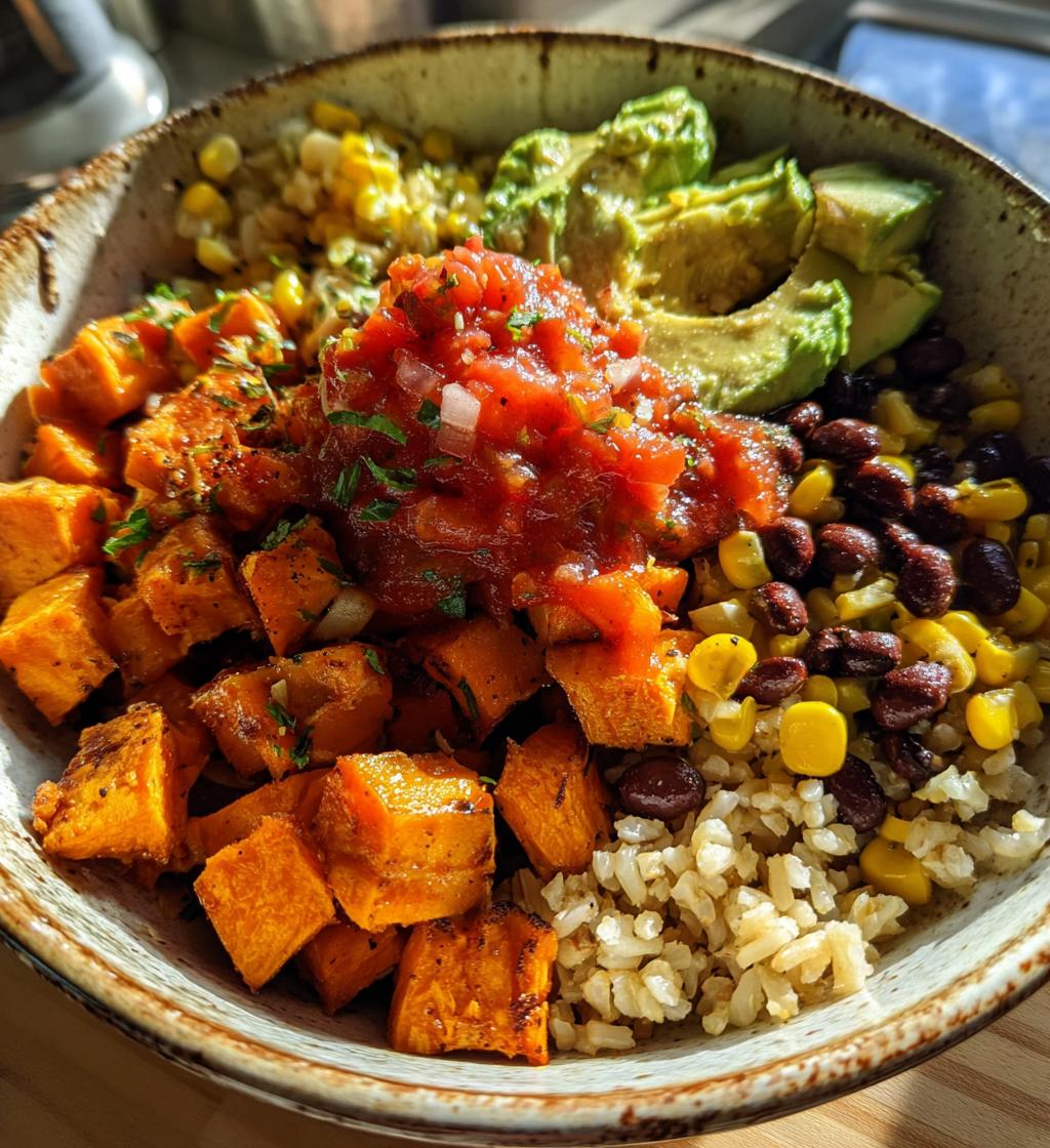 sweet potato burrito bowl - detail 1