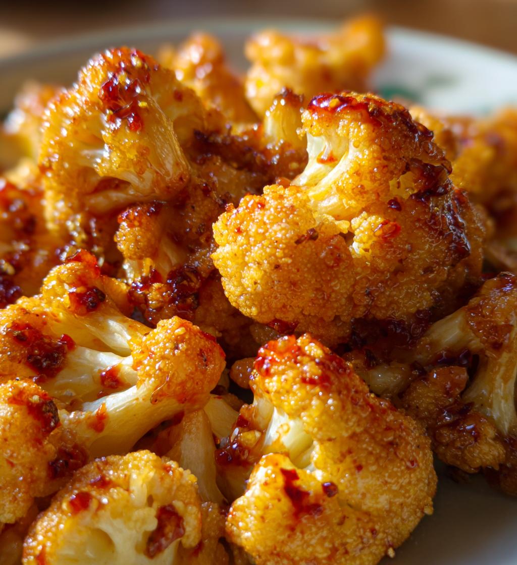 sweet spicy baked cauliflower