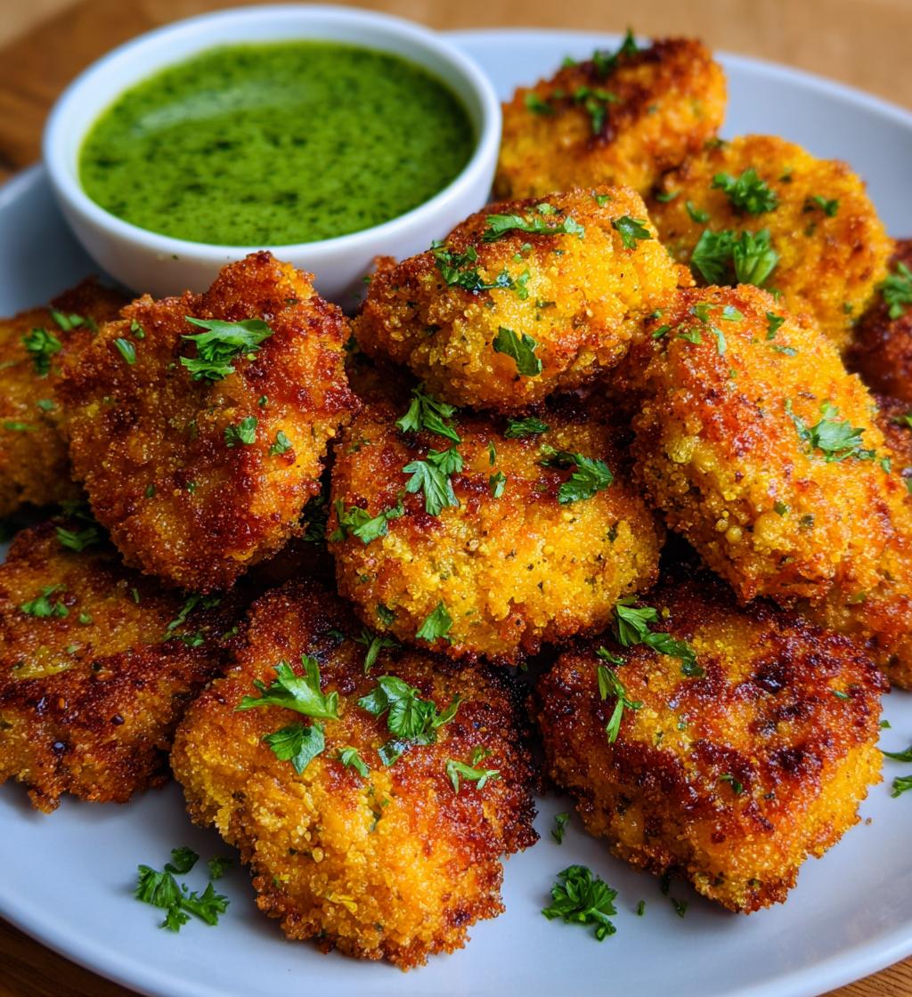 tasty vegan chickpea nuggets - detail 1