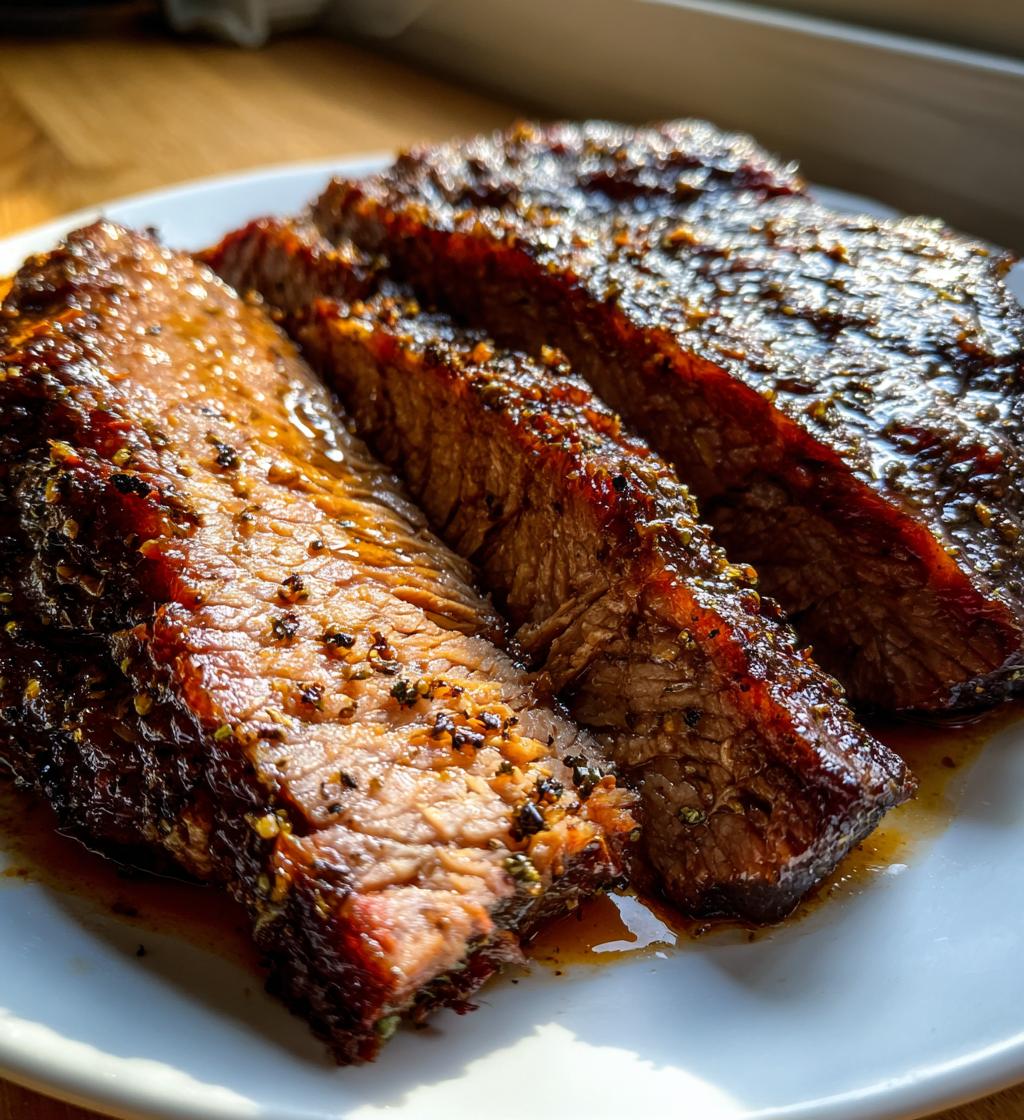 texas style brisket in the oven - detail 1