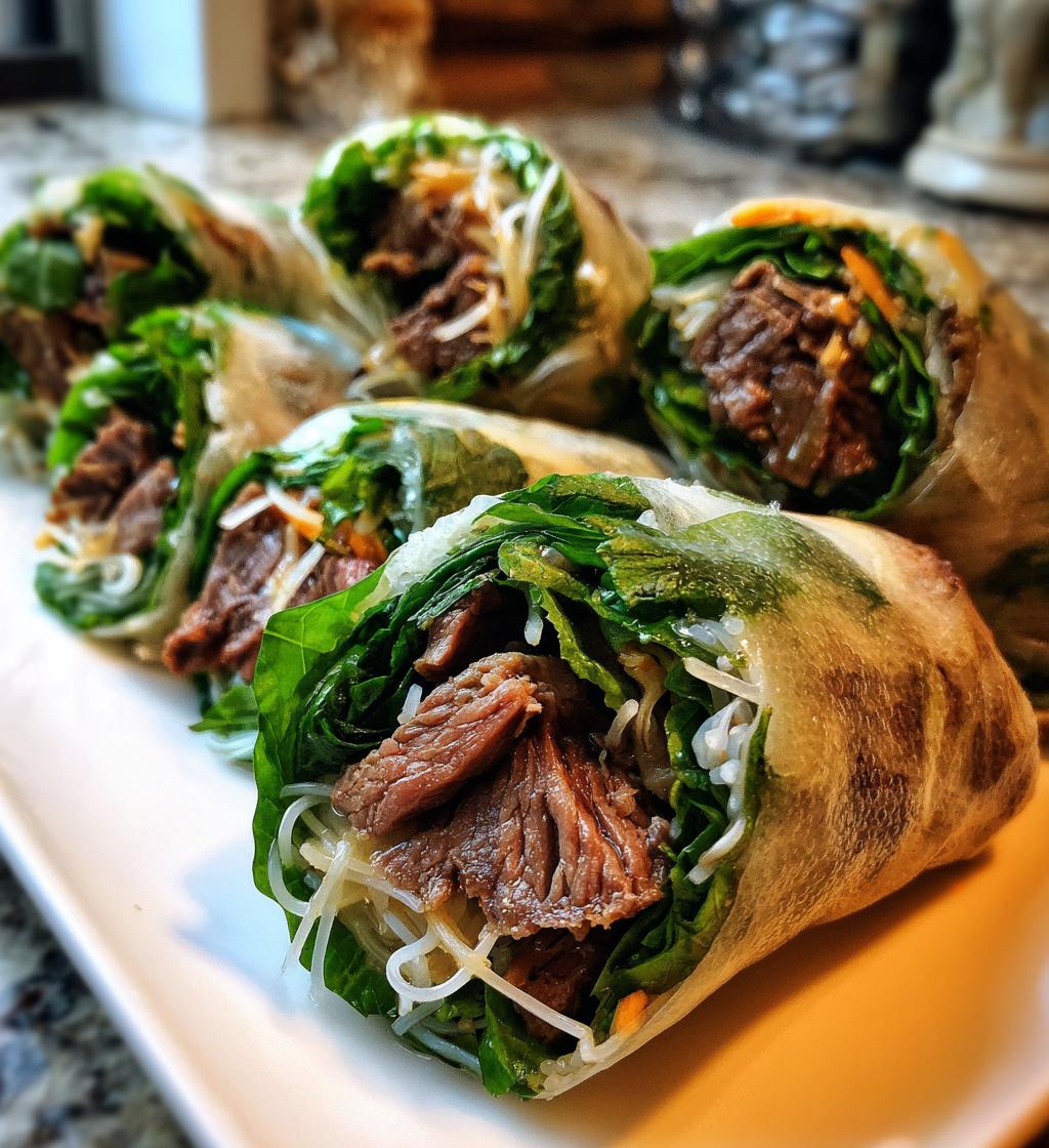 thai basil beef rolls - detail 1