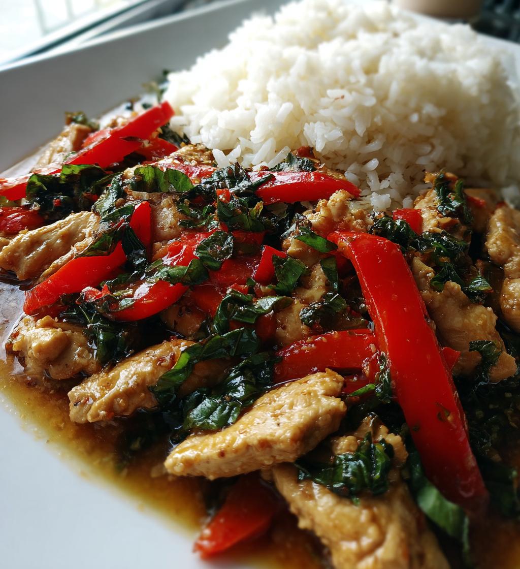 thai basil chicken - detail 1