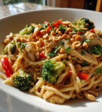 thai peanut noodles with chicken