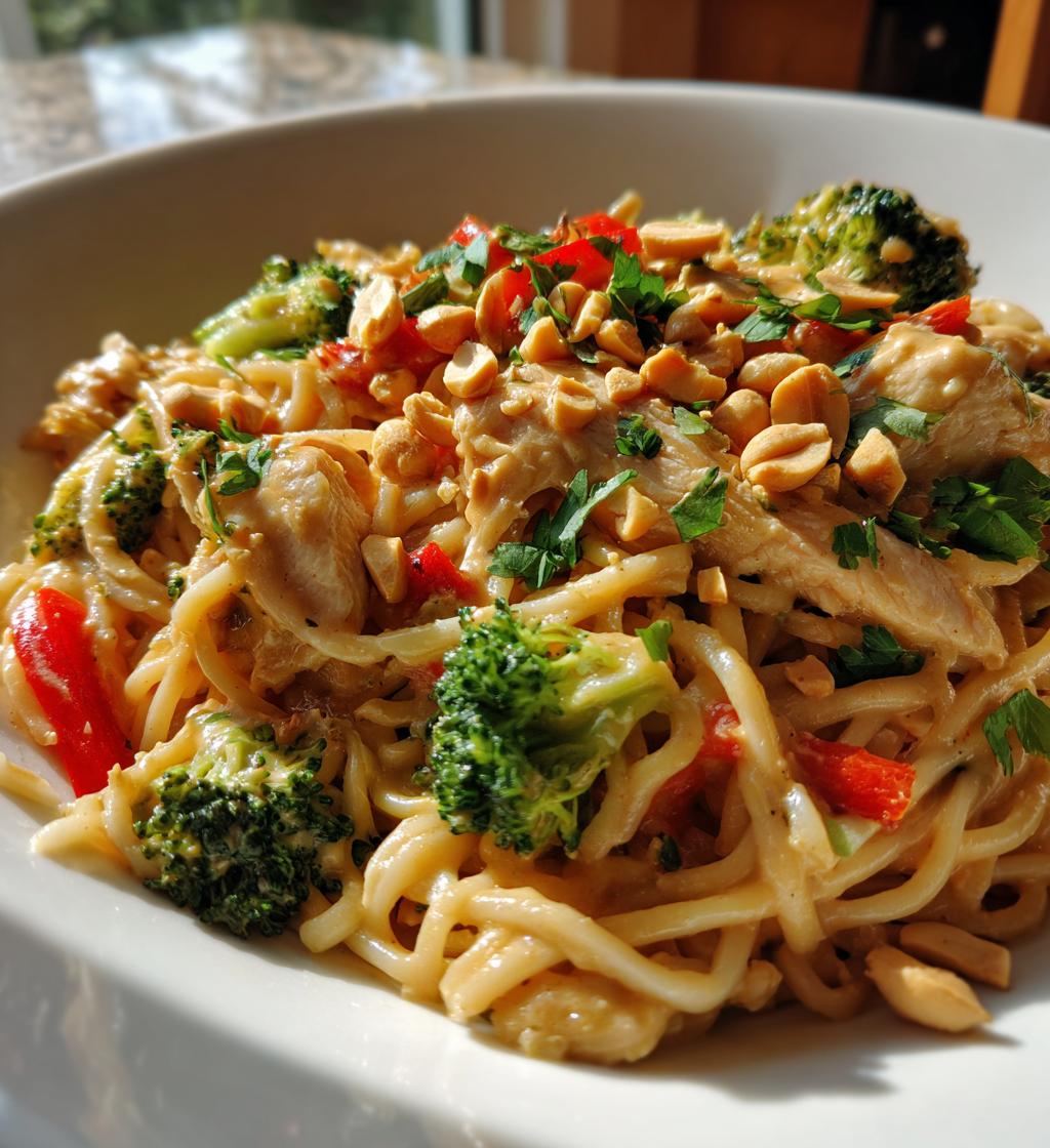 thai peanut noodles with chicken