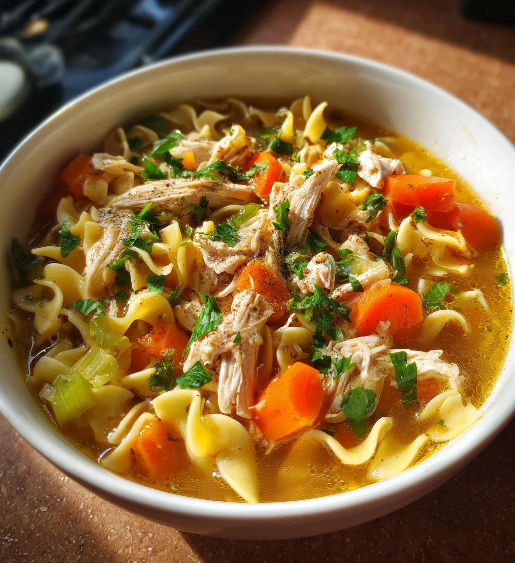 the coziest chicken noodle soup