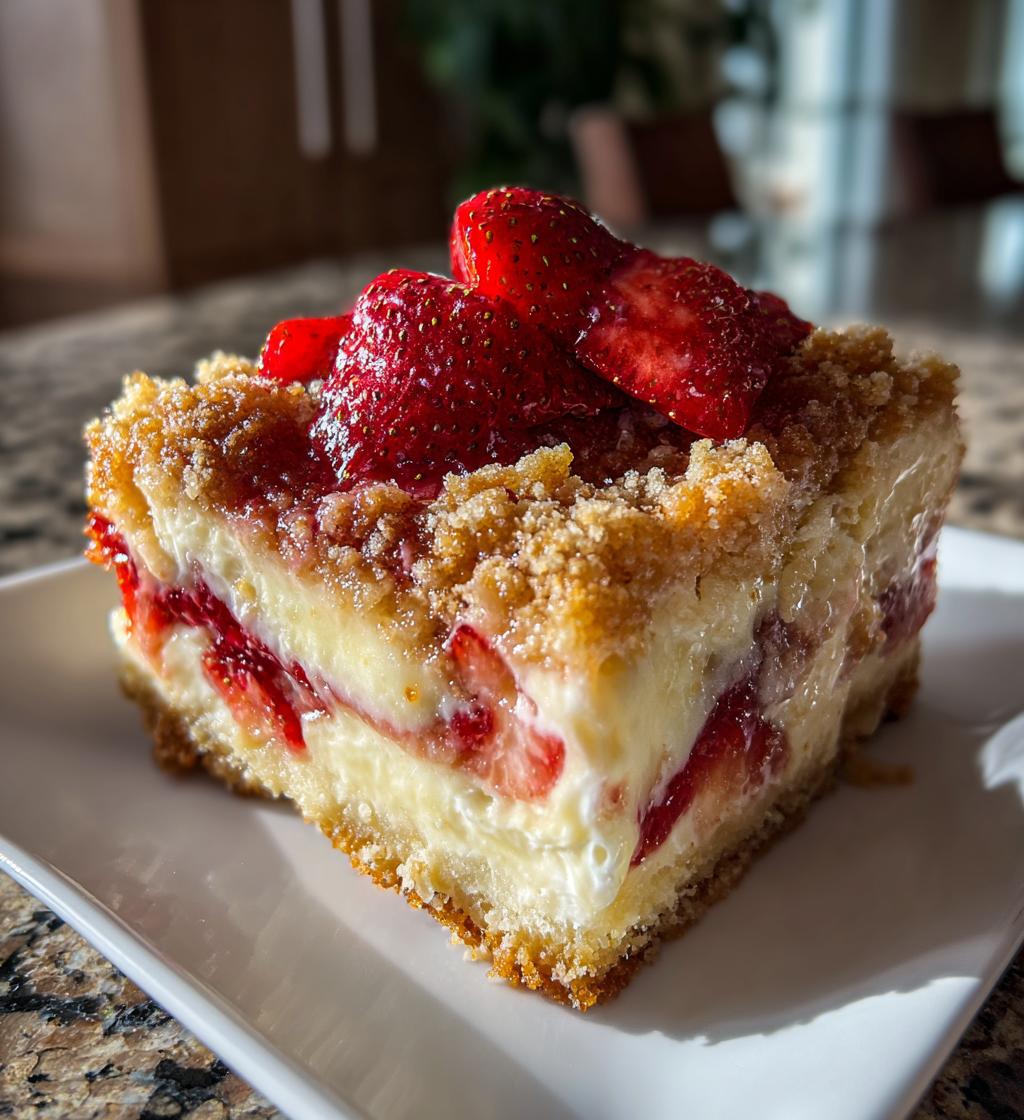 the ultimate strawberry cheesecake dump cake