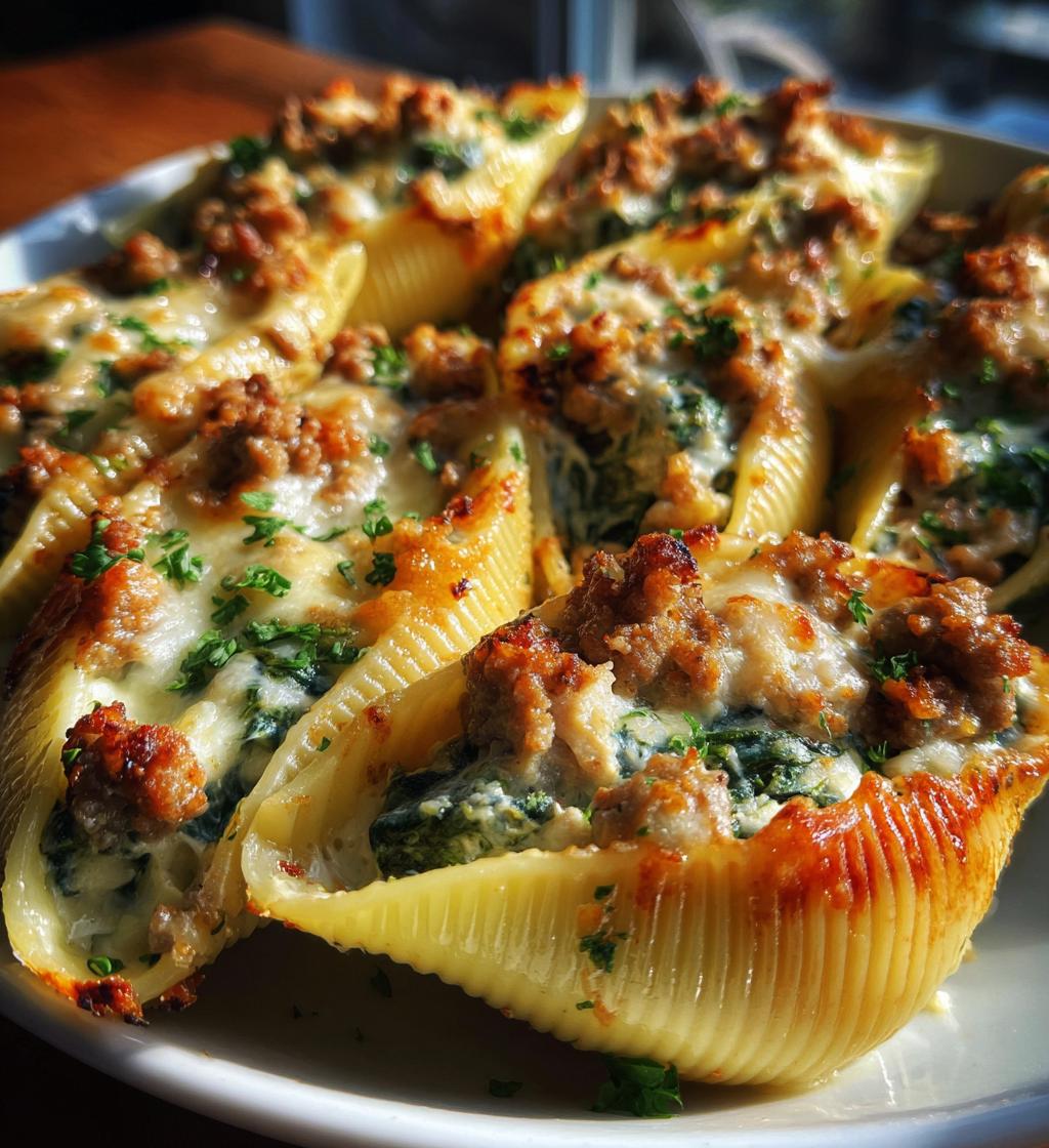 turkey and spinach stuffed shells
