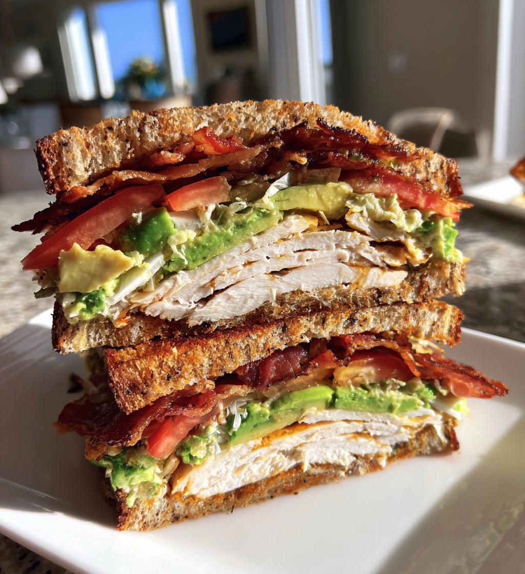 turkey avocado club sandwich