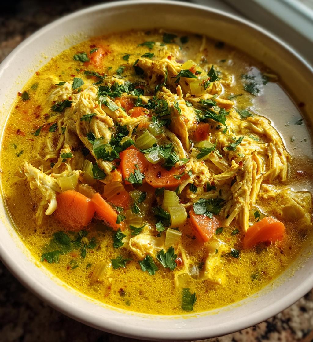 turmeric chicken soup - detail 1