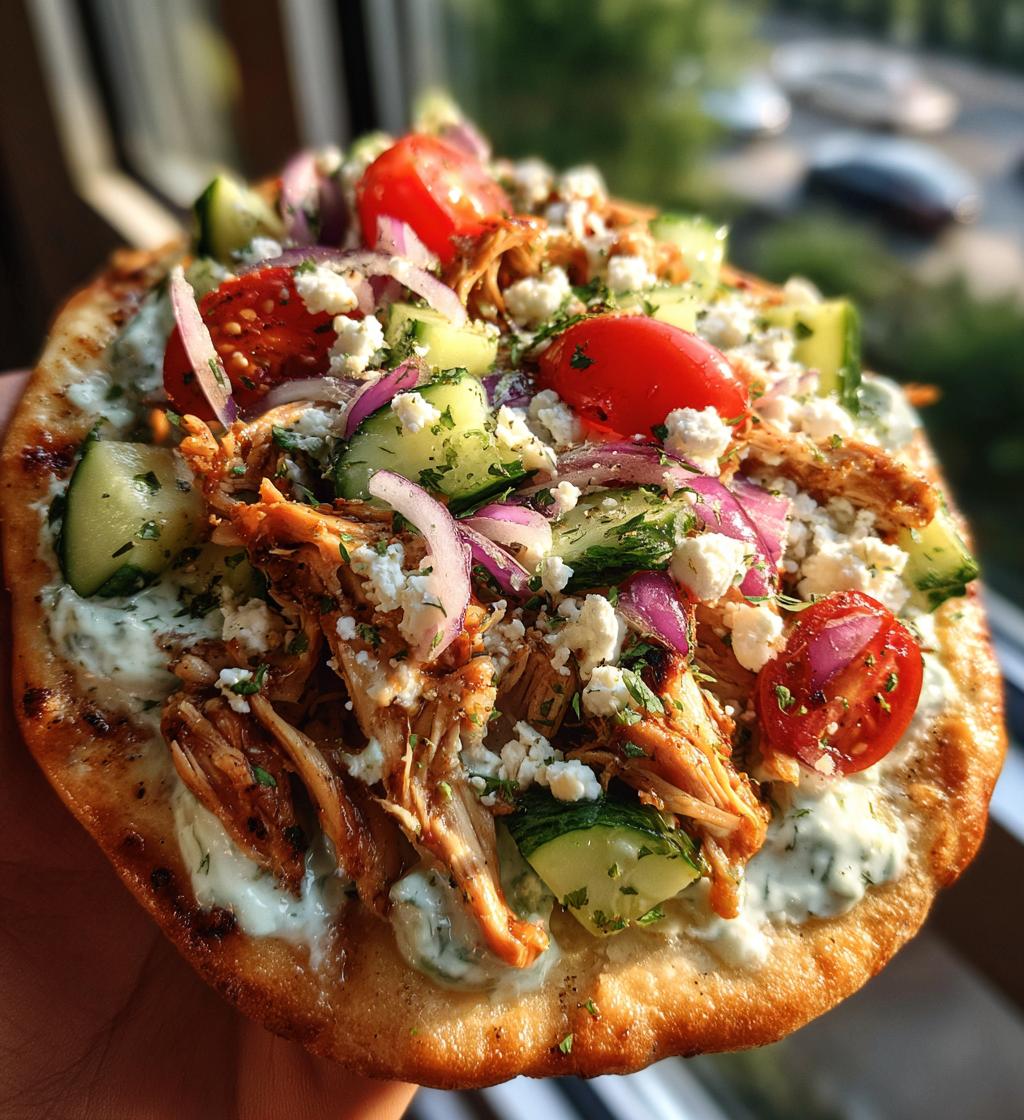 tzatziki chicken veggie naan pizza - detail 1
