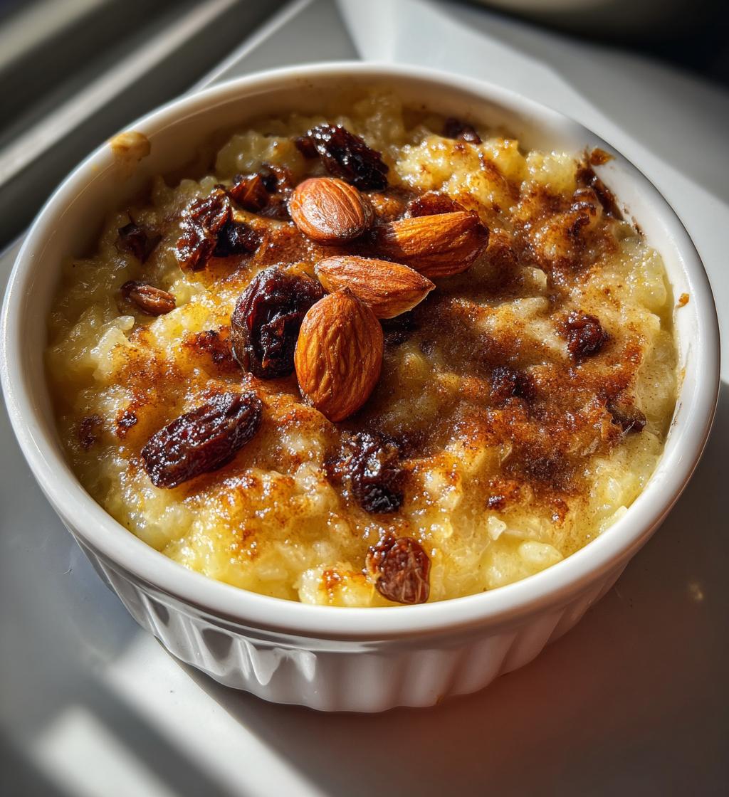 vegan baked rice pudding - detail 1