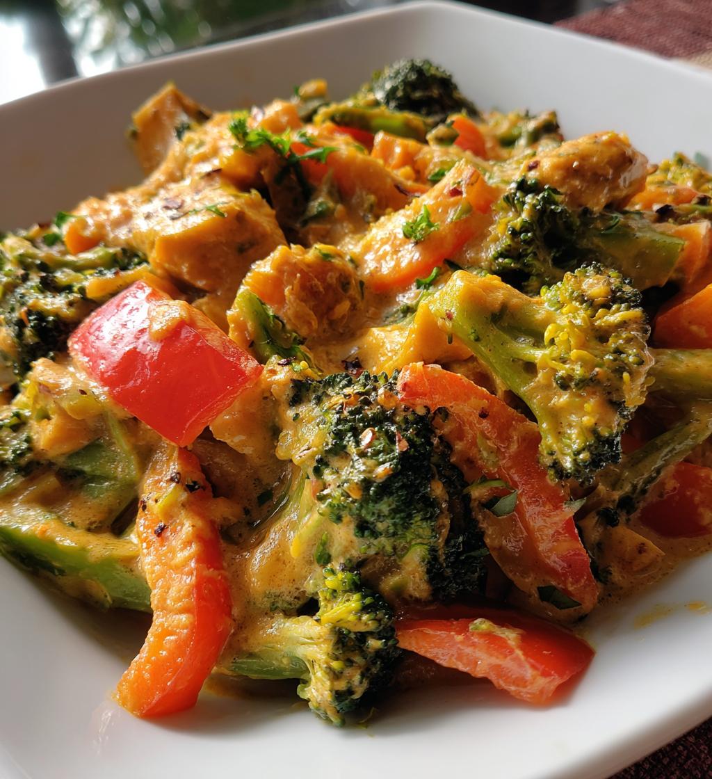 vegetable stir fry with peanut sauce