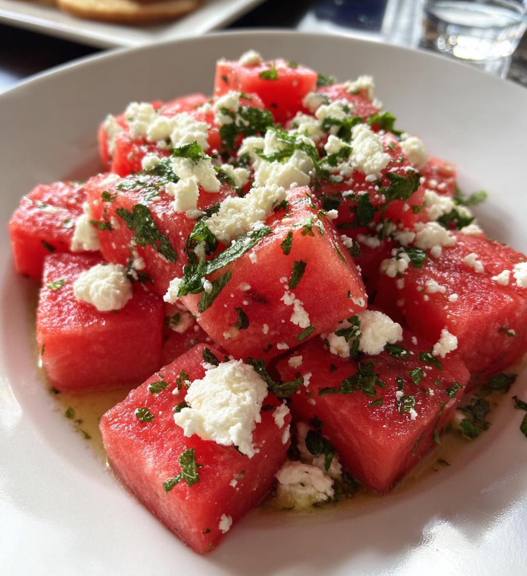 watermelon feta salad with mint