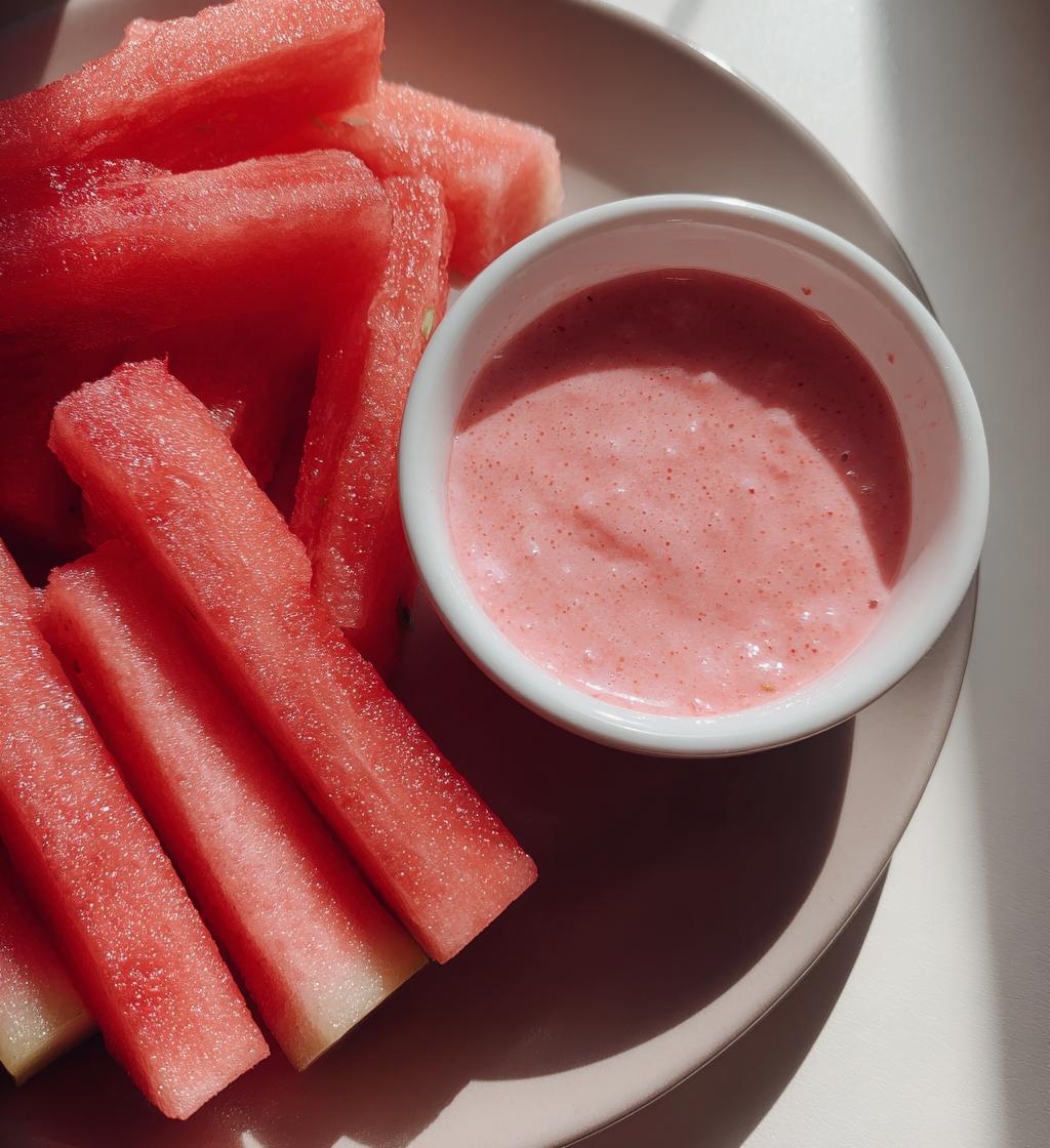 watermelon fries strawberry yogurt dip