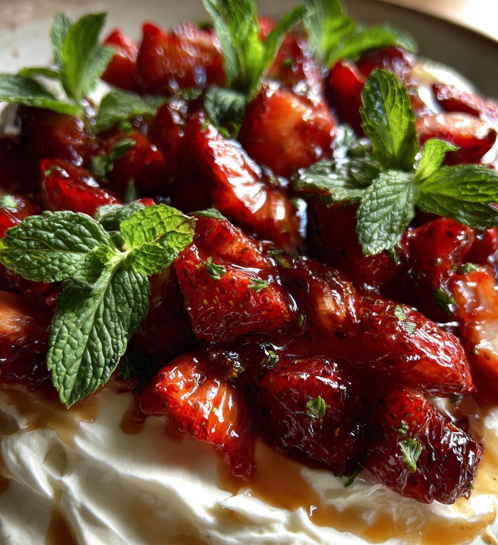 whipped feta with roasted strawberries - detail 1
