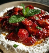 whipped feta with roasted strawberries