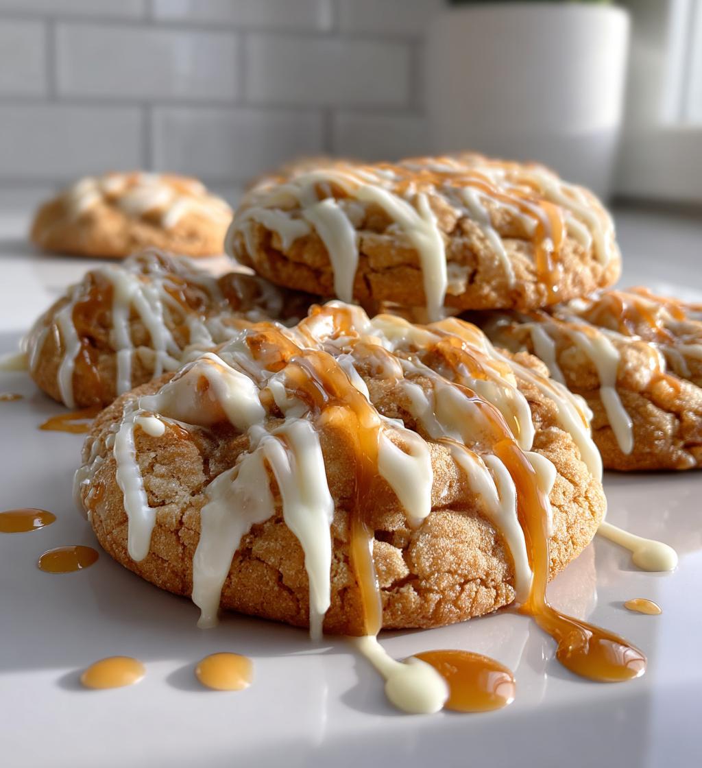 white chocolate caramel drizzle cookies - detail 1