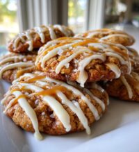 white chocolate caramel drizzle cookies