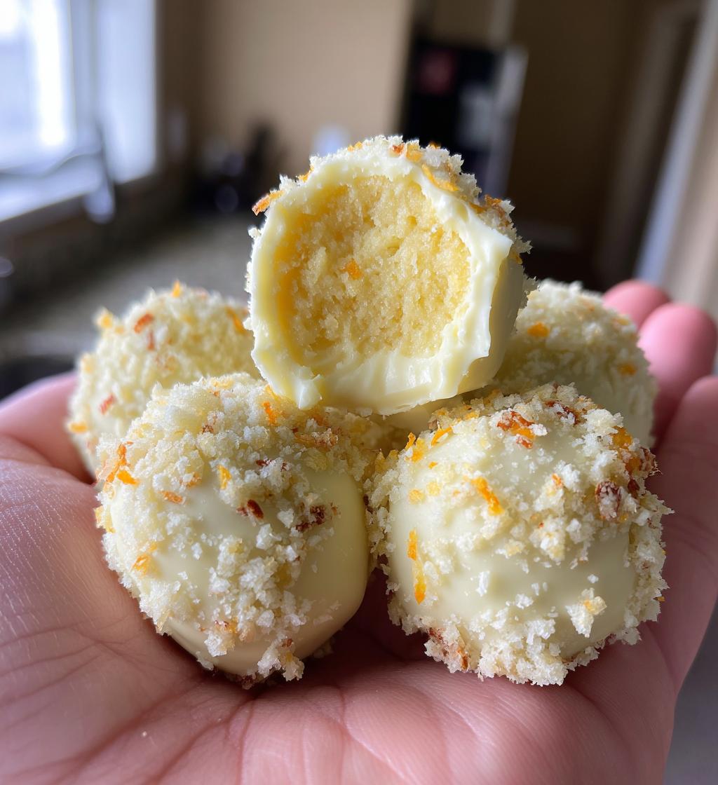 white chocolate orange creamsicle truffles - detail 1