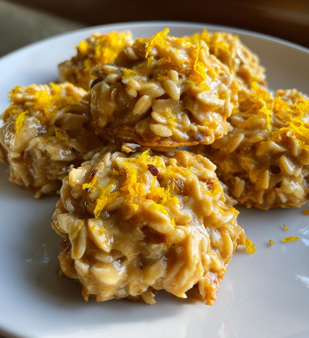 zesty lemon oatmeal no bake cookies - detail 1
