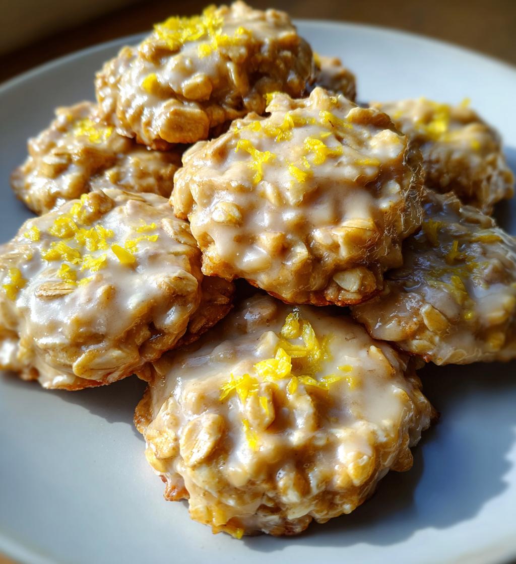 zesty lemon oatmeal no bake cookies - detail 1