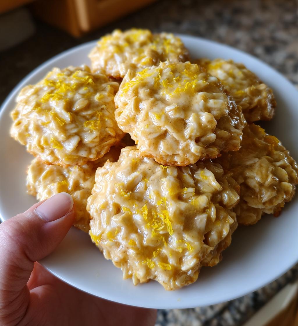 zesty lemon oatmeal no bake cookies