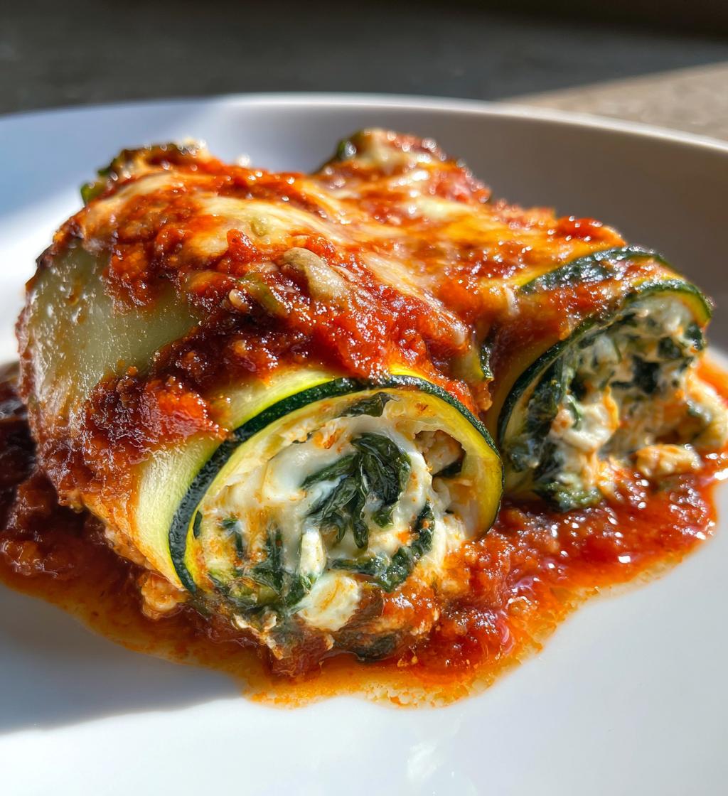 zucchini lasagna roll ups - detail 1