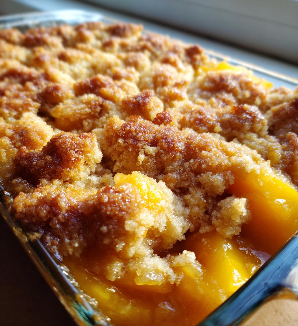 3 ingredient peach cobbler in 5 minutes