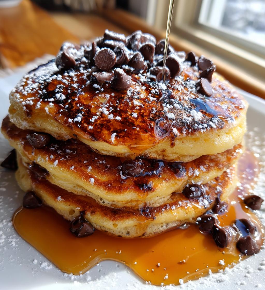 4 ingredient chocolate chip pancakes