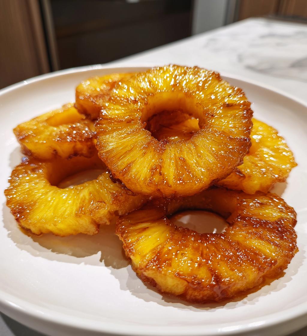 air fryer caramelized pineapple - detail 1